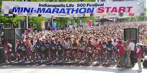 The start of the Indy Mini Marathon