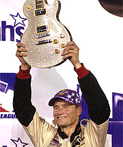 Lazier's Nashville trophy is a guitar!