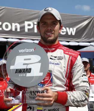 Carlos Munoz wins Pole in 2016 Texas
