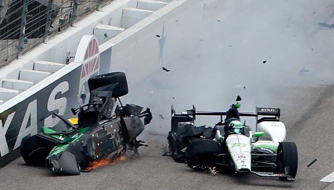 2016 Texas IndyCar Race Crash - Josef Newgarden and Conor Daly